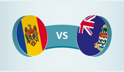 Moldova versus Cayman Islands, team sports competition concept.