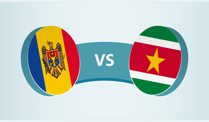Moldova versus Suriname, team sports competition concept.