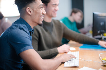 Colleagues working together in office