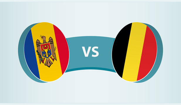 Moldova versus Belgium, team sports competition concept.