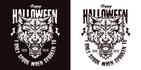 Halloween vintage monochrome logo © DGIM studio