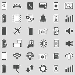 Mobile Phone Icons. Sticker Design. Vector Illustration.