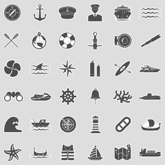 Nautical Icons. Sticker Design. Vector Illustration.