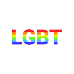 LGBT Pride Typography Vector. Pride Text with LGBTQ Rainbow Flag Colours. Creative Retro Text Lettering for Pride Month	
