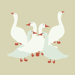 Vector Illustration Of Poultry Geese - 455985199