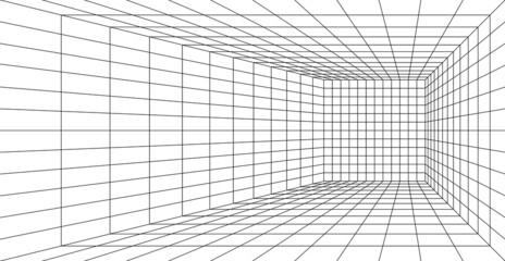 Perspective grid background for interior. Vector illustration