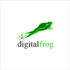 digital frog jumping vector design  logo  icon  illustration frog  