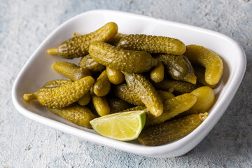 Gherkin, pickled cucumbers are delicious