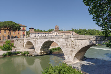 Obraz premium Tiber island (Isola Tiberina) and Tiber river in Rome, Italy