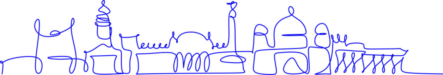 Berlin continuous line drawing, Brandenburg Gate. One line style Berlin city skyline. Simple modern minimalistic style vector.