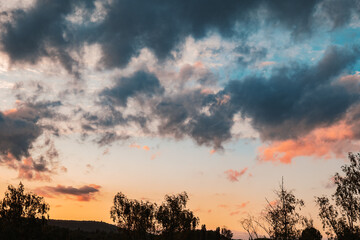a multicolored sky during sunset