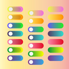 Buttons for the interface and applications of different designs. Gradient