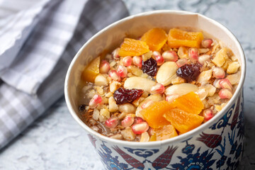 Traditional delicious Turkish dessert; Ashura (Asure)