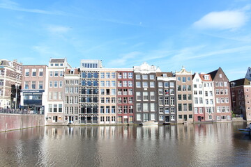 Naklejka premium Buildings and reflection on water in Belgium