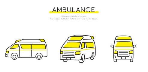 ベクターイラスト素材：救急車　アイコン  © ケイーゴ・K