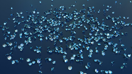 Diamonds Spread Out On Blue Background