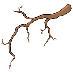 Vector illustration of branches at autumn season. Easy isolation background. Perfect for autumn event, icon, and etc.