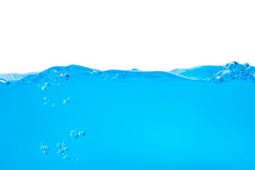 The swaying waves in the blue water create air bubbles expressing freshness.