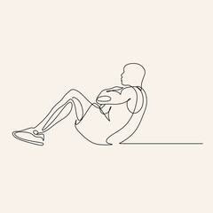 Sportsman line drawing. Sport line art vector