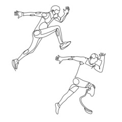 Sportsman line drawing. Sport line art vector