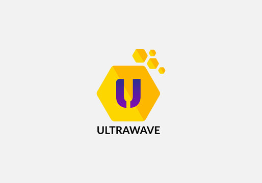 Ultrawave Abstract U letter modern initial logo design