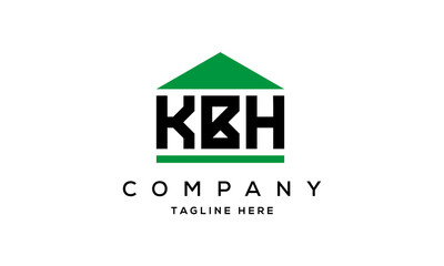 KBH three letter house for real estate logo design