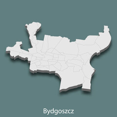 Obraz premium 3d isometric map of Bydgoszcz is a city of Poland