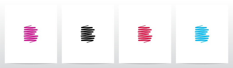  Scribble Forming Letter Logo Design B