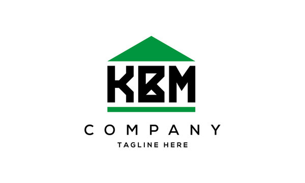 KBM three letter house for real estate logo design