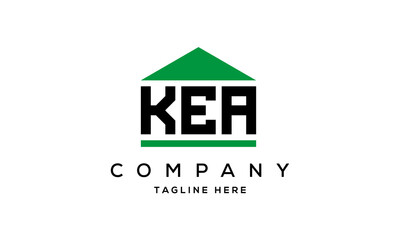 KEA three letter house for real estate logo design