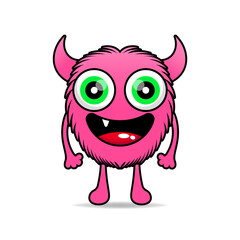 cute vector cartoon monsters. Design for print, decoration, t-shirt, illustration, or sticker mascot kawaii