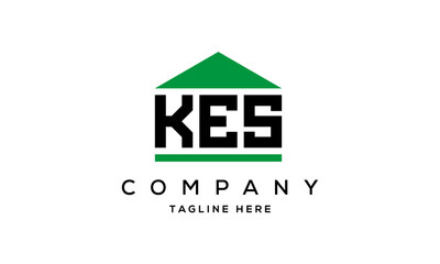 KES three letter house for real estate logo design