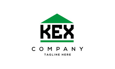 KEX three letter house for real estate logo design
