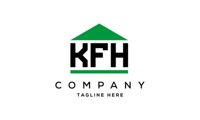 KFH three letter house for real estate logo design