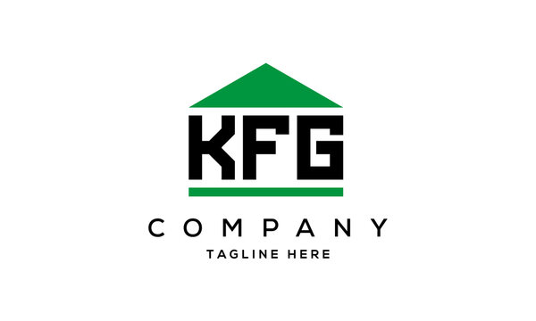KFG three letter house for real estate logo design