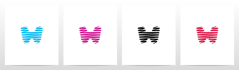 Scribble Forming Letter Logo Design W