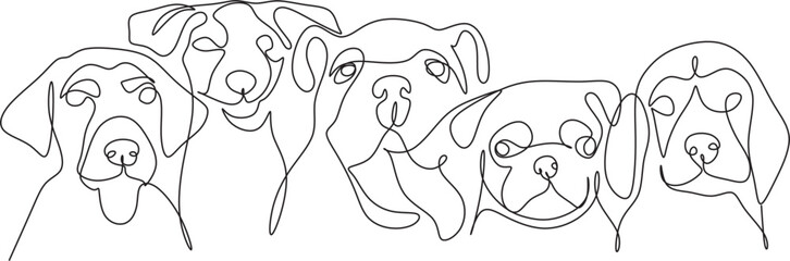 Dog one  line art vector drawing