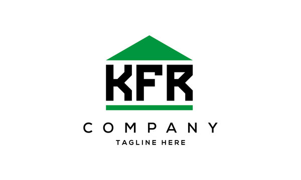 KFR three letter house for real estate logo design