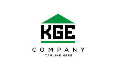 KGE three letter house for real estate logo design