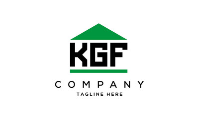 KGF three letter house for real estate logo design