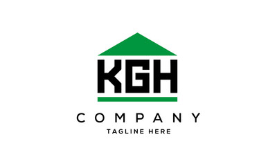 KGH three letter house for real estate logo design