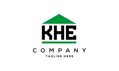KHE three letter house for real estate logo design