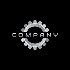 metal gear modern with text space logo design