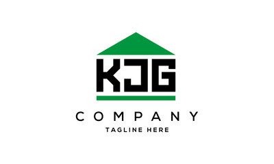 KJG three letter house for real estate logo design