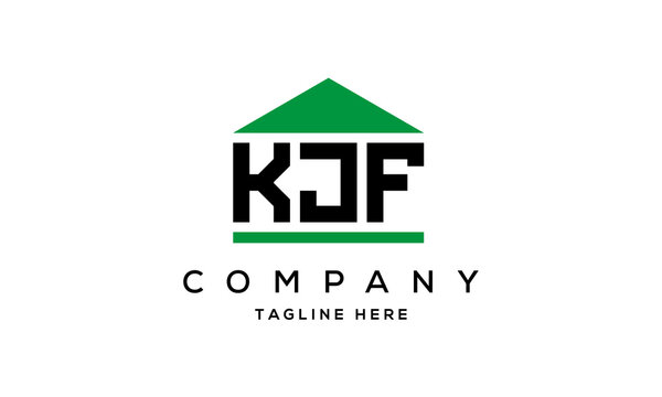 KJF three letter house for real estate logo design