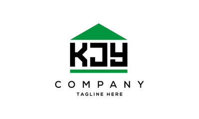 KJY three letter house for real estate logo design