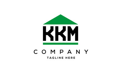 KKM three letter house for real estate logo design