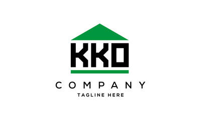 KKO three letter house for real estate logo design