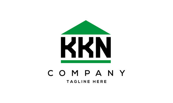 KKN three letter house for real estate logo design