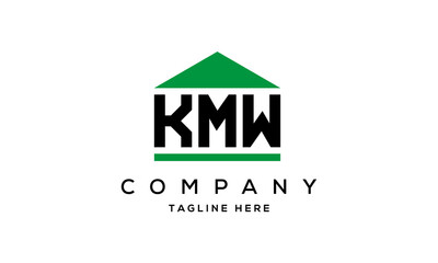 KMW three letter house for real estate logo design